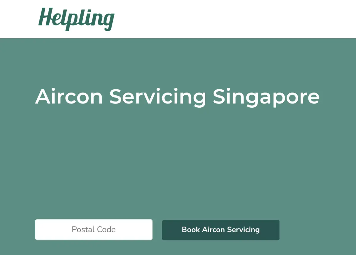 Aircon servicing Singapore page with a booking form