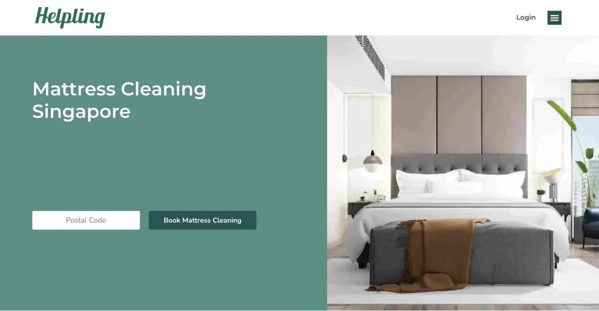 Mattress cleaning Singapore page with a booking form