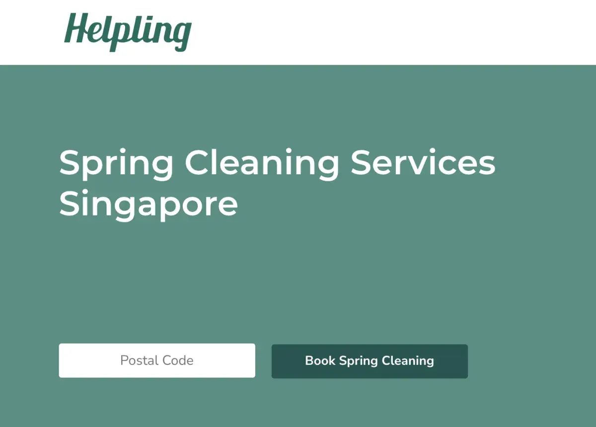 Spring cleaning services Singapore page with a booking form